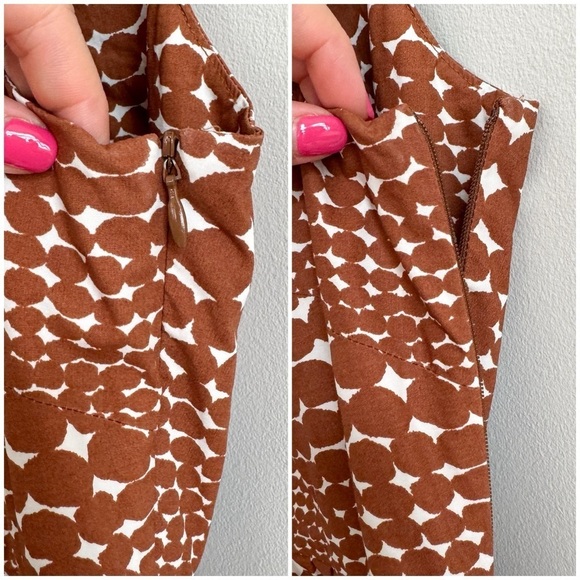 WHIT • Dockside Dress in Abstract Brown/White Print - Picture 5 of 14